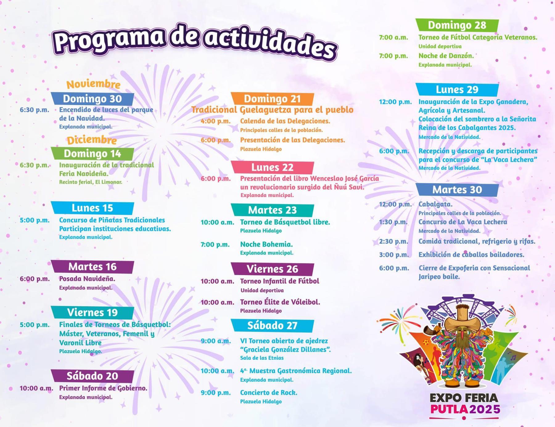 Programa completo Expo Feria Putla de Villa de Guerrero 2025