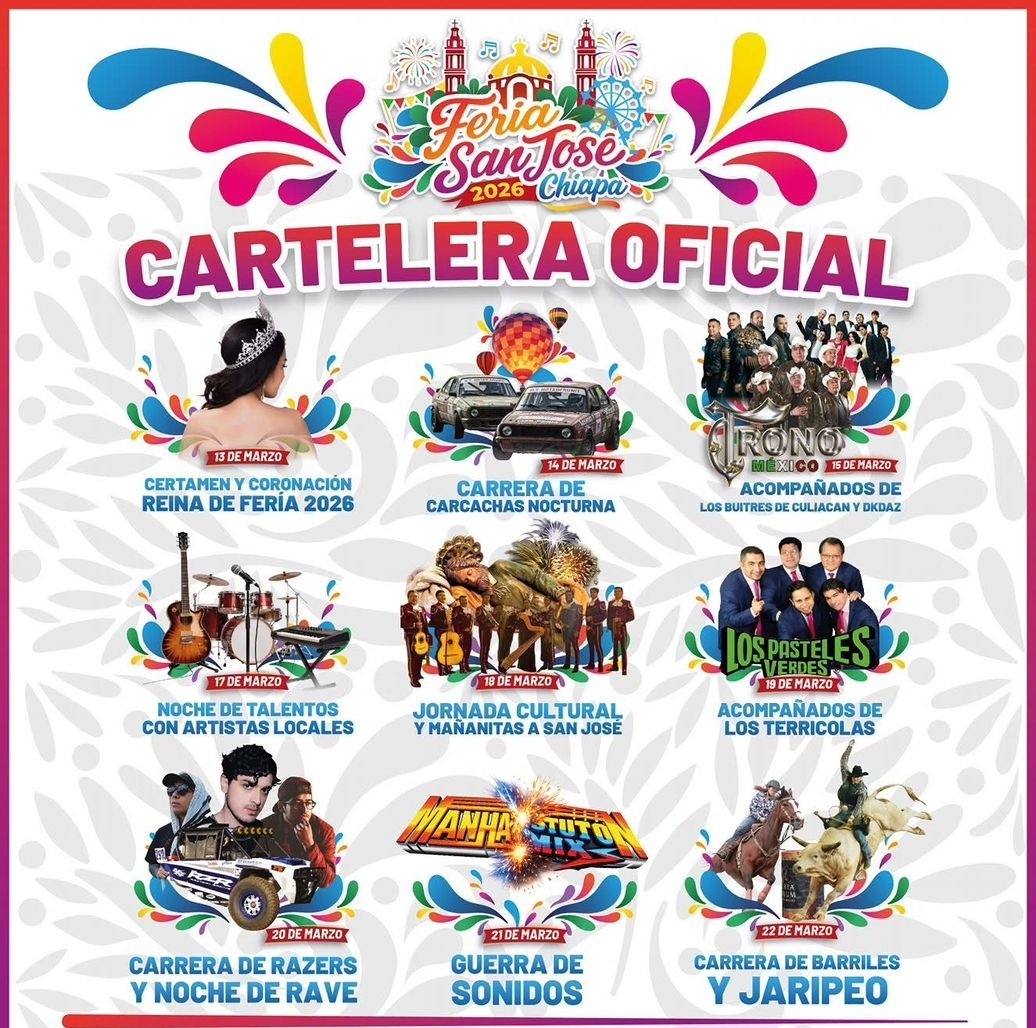 Cartelera Expo Feria San José Chiapa 2026