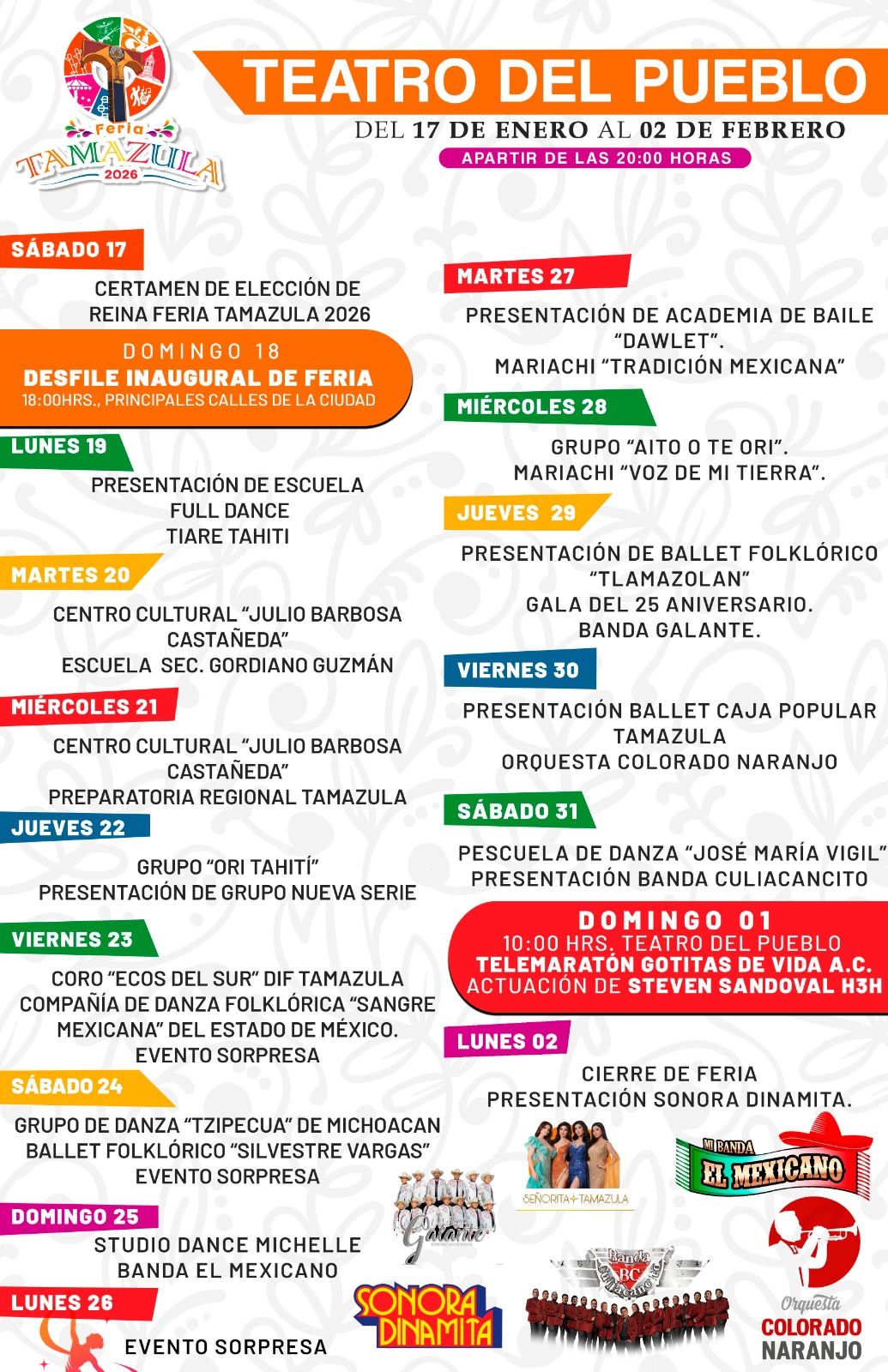 Programa completo Feria Tamazula 2026