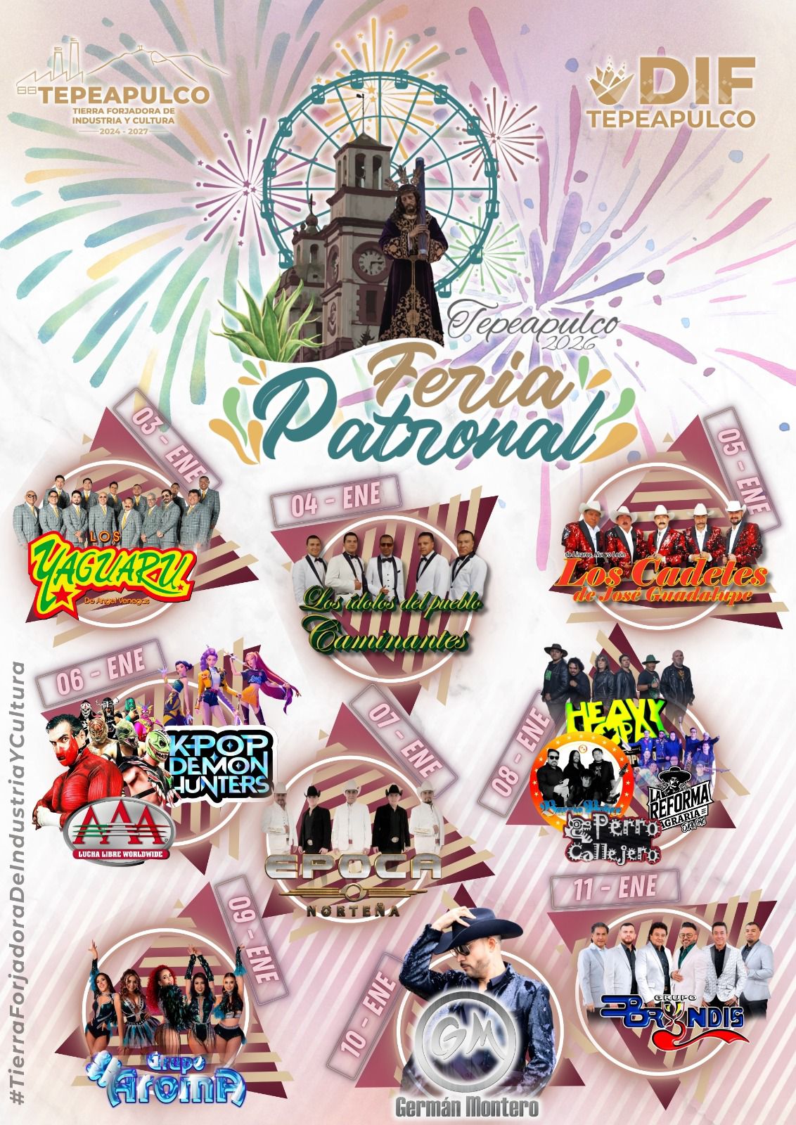 Cartelera Fiesta Patronal Tepeapulco 2026