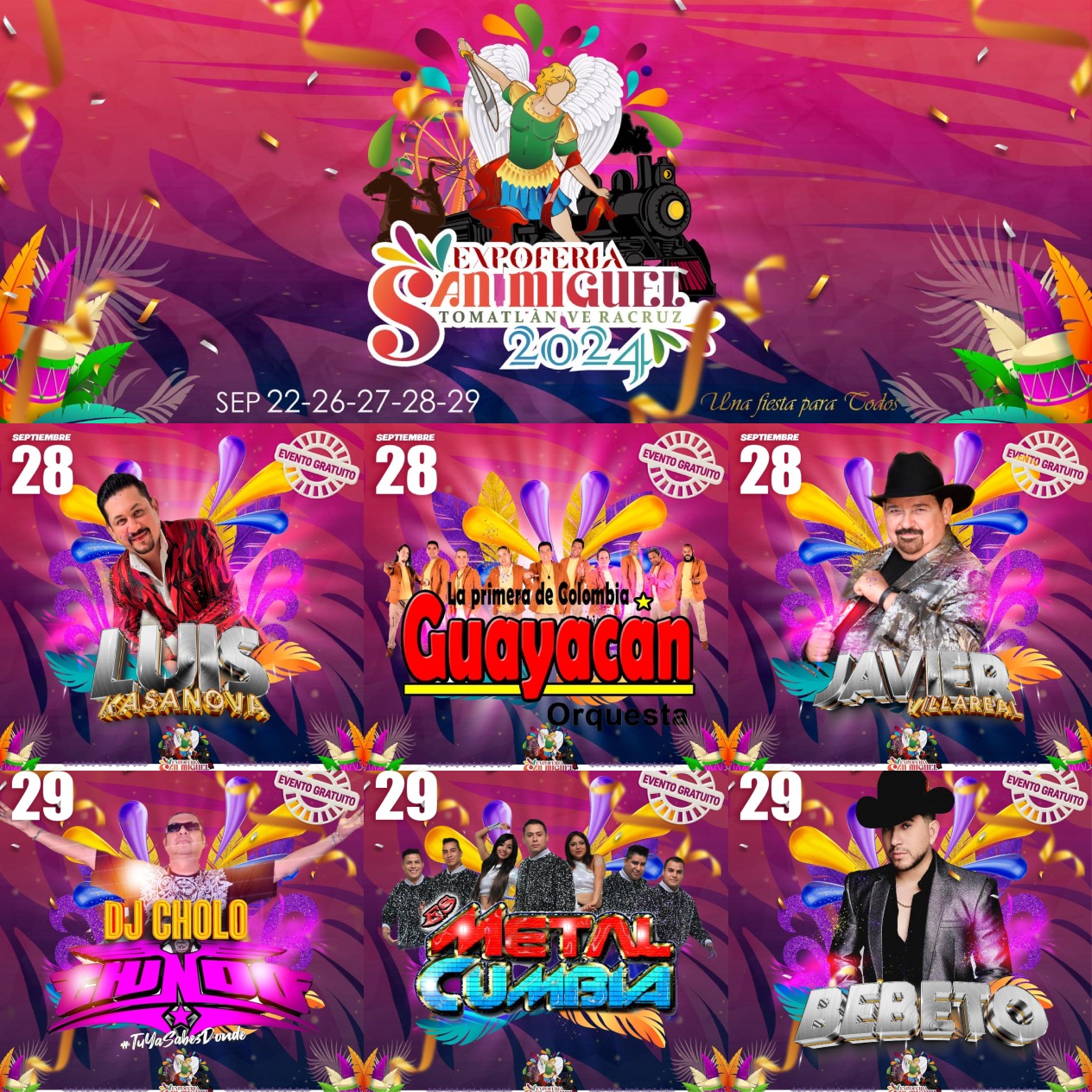 Cartelera artística - Feria San Miguel Tomatlán 2024