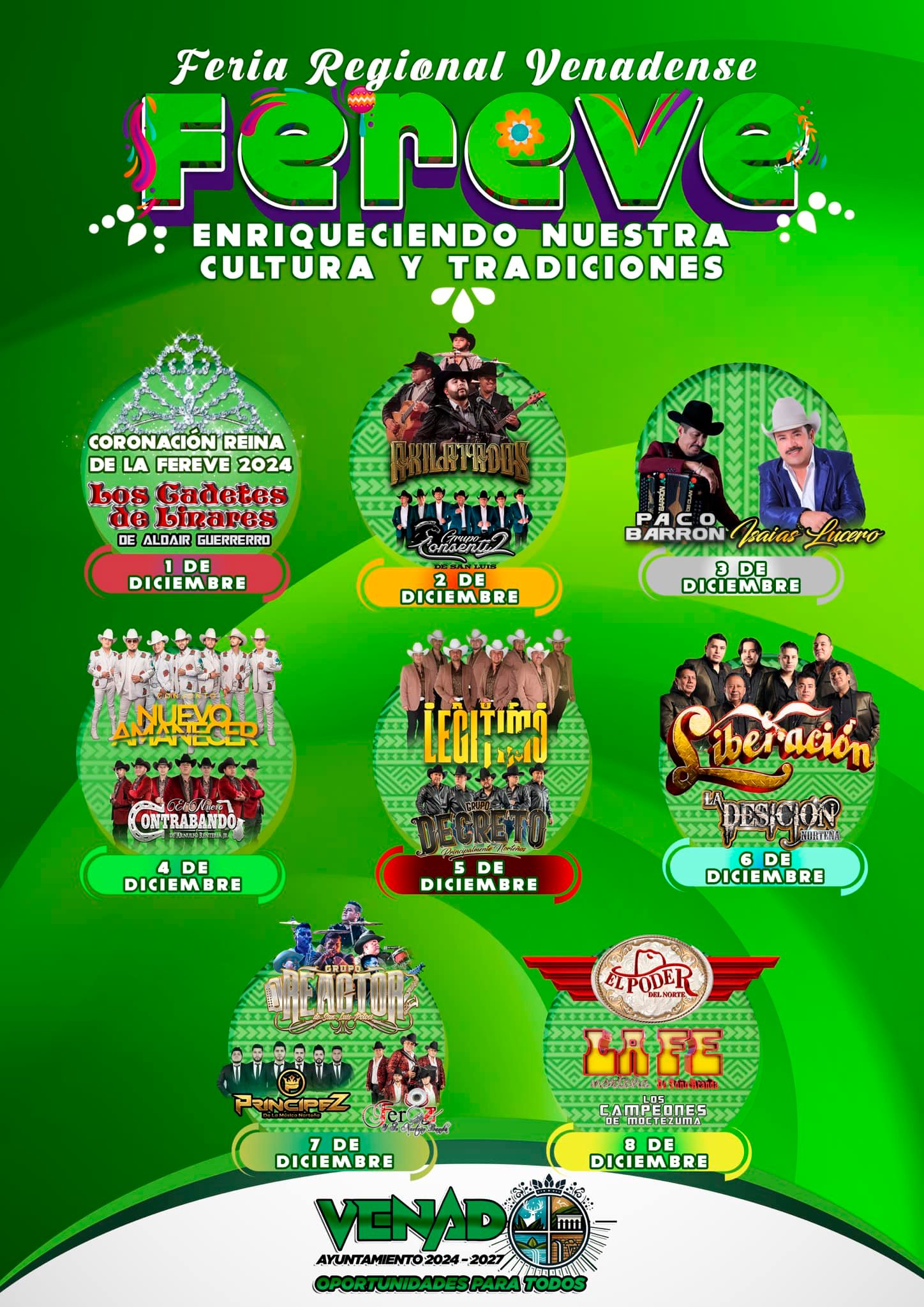 Cartelera Feria Regional Venadense FEREVE 2024