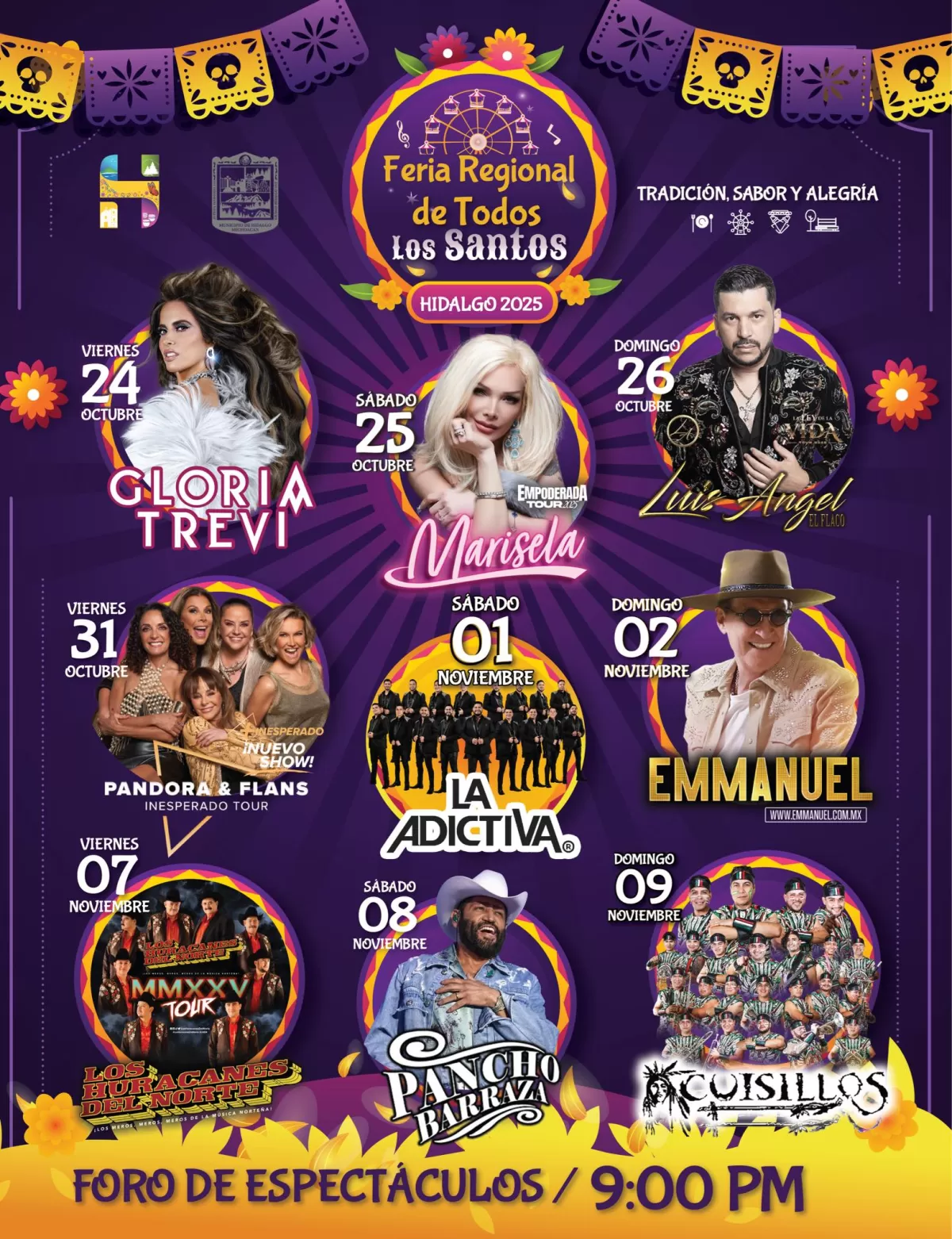 Cartelera estelar - Feria de Todos Los Santos Ciudad Hidalgo 2025
